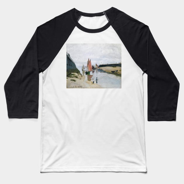 Entree du port de Trouville by Claude Monet Baseball T-Shirt by Classic Art Stall